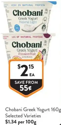 Foodworks Chobani Greek Yogurt offer