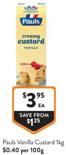 Foodworks Pauls Vanilla Custard offer
