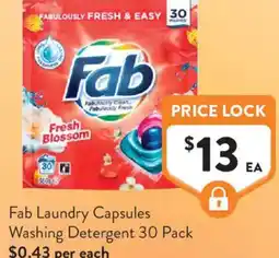 Foodworks Fab Laundry Capsules Washing Detergent offer