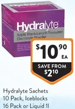 Foodworks Hydralyte Sachets , Iceblocks or Liquid offer
