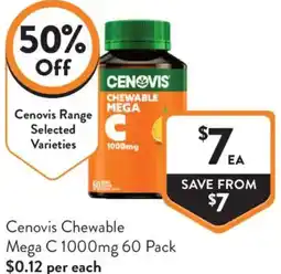 Foodworks Cenovis Chewable Mega C 1000mg offer
