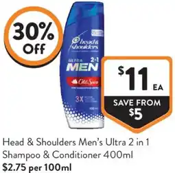 Foodworks Head & Shoulders Men's Ultra 2 in 1 Shampoo & Conditioner offer