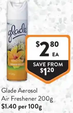 Foodworks Glade Aerosol Air Freshener offer