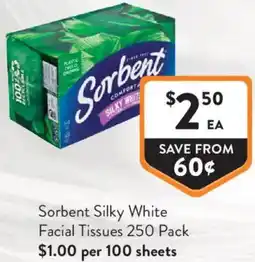 Foodworks Sorbent Silky White Facial Tissues offer