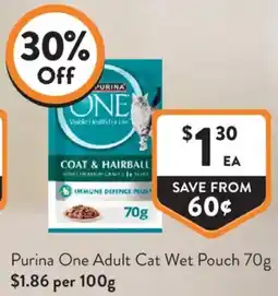 Foodworks Purina One Adult Cat Wet Pouch offer