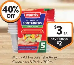 Foodworks Multix All Purpose Take Away Containers offer