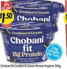 NQR Chobani Fit Cookies & Cream Protein Yoghurt 160g offer