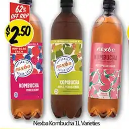 NQR Nexba Kombucha 1L Varieties offer