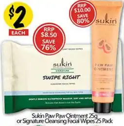 NQR or Signature Cleansing Facial Wipes 25 Pack offer