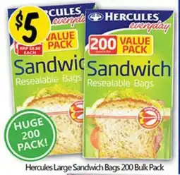 NQR Hercules Large Sandwich Bags 200 Bulk Pack offer