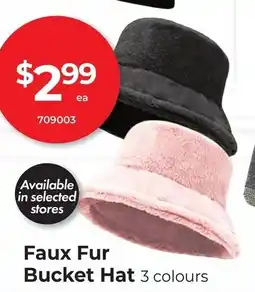 Red Dot Faux Fur Bucket Hat 3 colours offer