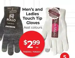 Red Dot Men's and Ladies Touch Tip Gloves Asst colours offer