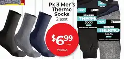 Red Dot Pk 3 Men's Thermo Socks 2 asst offer