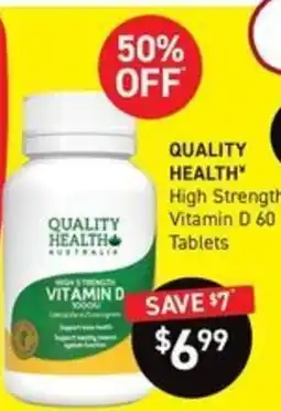 Chemist King QUALITY HEALTH High Strength Vitamin D 60 Tablets offer