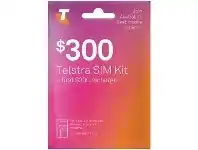 Officeworks Telstra $300 Prepaid SIM Card Pink offer