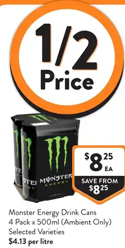 Foodworks Monster Energy Drink Cans offer