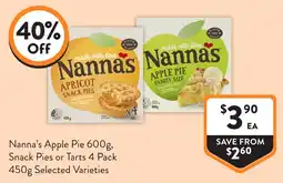 Foodworks Nannas Apple Pie Snack Pies or Tarts offer