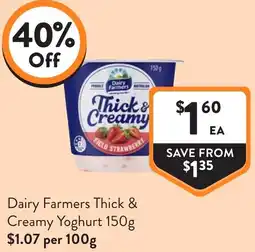 Foodworks Dairy Farmers Thick & Creamy Yoghurt offer