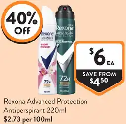 Foodworks Rexona Advanced Protection Antiperspirant offer