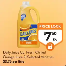 Foodworks Daily Juice Co Fresh Chilled Orange Juice offer