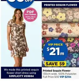 Spotlight Printed Sequin Flower offer