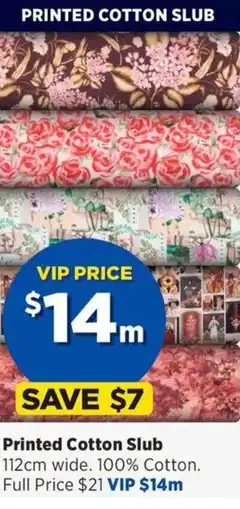 Spotlight Printed cotton slub offer