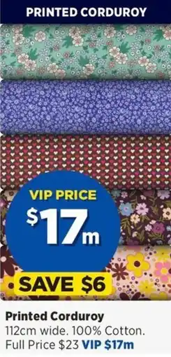 Spotlight Printed corduroy offer