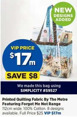 Spotlight Printed Quilting Fabric By The Metre Featuring Forget Me Not Range offer