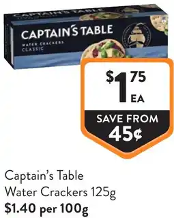 Foodworks Captains Table Water Crackers offer