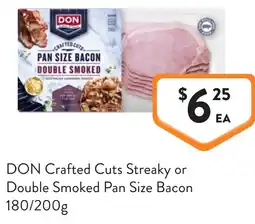 Foodworks Don crafted cuts streaky or double smoked pan size bacon offer