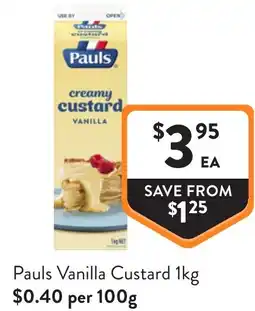 Foodworks Pauls Vanilla Custard offer