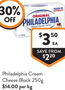 Foodworks Philadelphia Cream Cheese Block offer