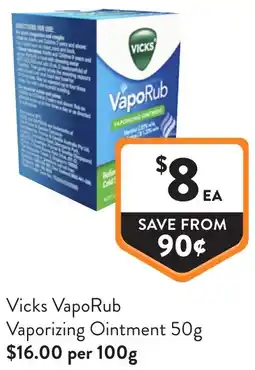 Foodworks Vicks VapoRub Vaporizing Ointment offer