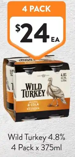 Foodworks Wild Turkey 4.8% offer
