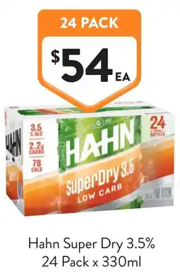 Foodworks Hahn Super Dry 3.5% offer