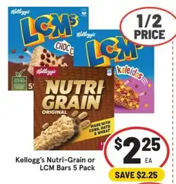 IGA Kellogg's Nutri-Grain or LCM Bars offer