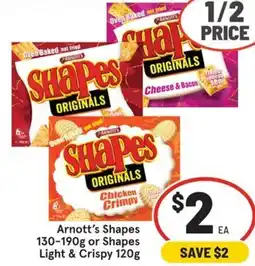 IGA Arnott's Shapes or Shapes Light & Crispy offer