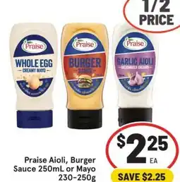 IGA Praise Aioli, Burger Sauce or Mayo offer