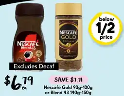 Drakes Nescafe Gold 90g-100g or Blend 43 offer