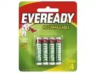 Officeworks Eveready Rechargeable AAA Batteries 4 Pack offer
