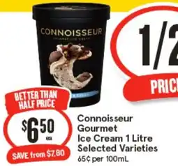 IGA Connoisseur Gourmet Ice Cream offer