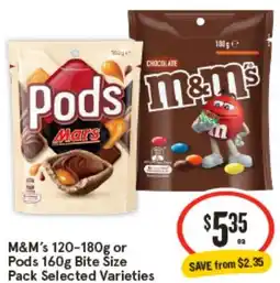 IGA M&M's or Pods Bite Size Pack offer