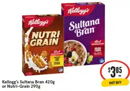 IGA Kellogg's Sultana Bran or Nutri-Grain offer