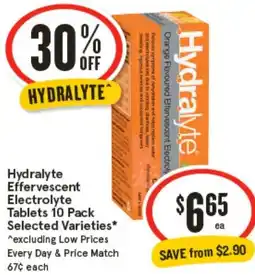 IGA Hydralyte Effervescent Electrolyte Tablets offer