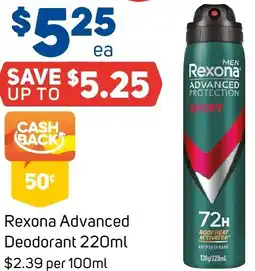 Foodland Rexona Advanced Deodorant offer