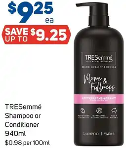 Foodland TRESemmé Shampoo or Conditioner offer