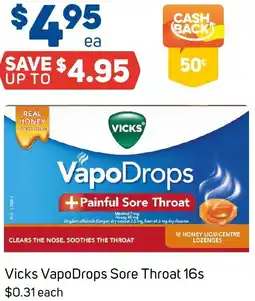 Foodland Vicks VapoDrops Sore Throat 16s offer