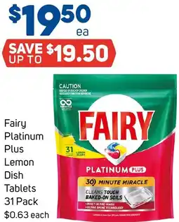 Foodland Fairy Platinum Plus Lemon Dish Tablets offer