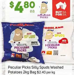 Foodland Peculiar Picks Silly Spuds Washed Potatoes Bag offer