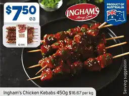 Foodland Ingham's Chicken Kebabs offer